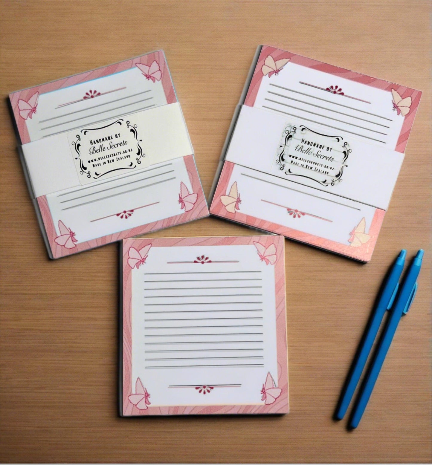 Pink Butterflies Notepad - Belle Secrets