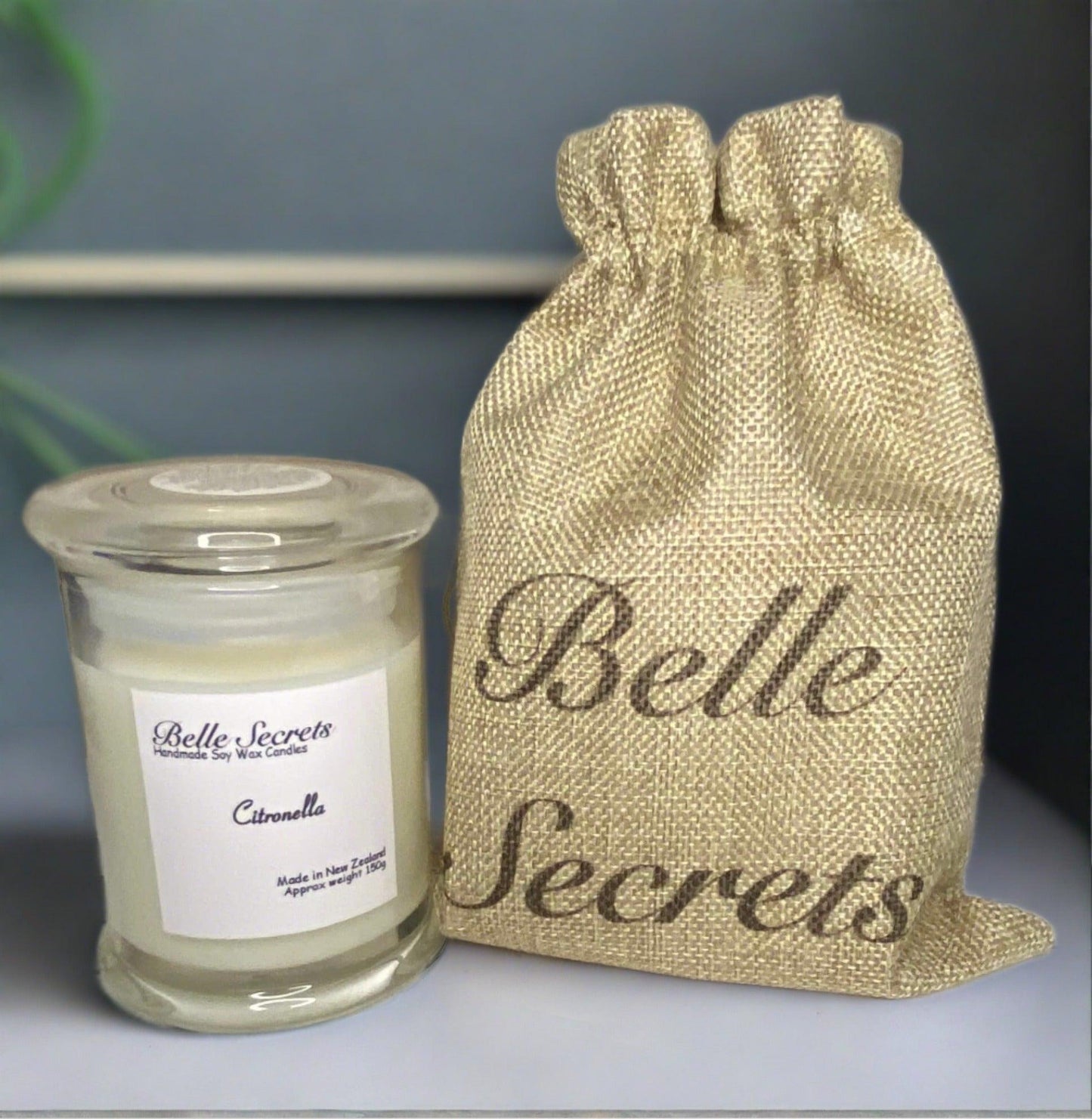 Scented Soy Wax Candle - Citronella - Belle Secrets