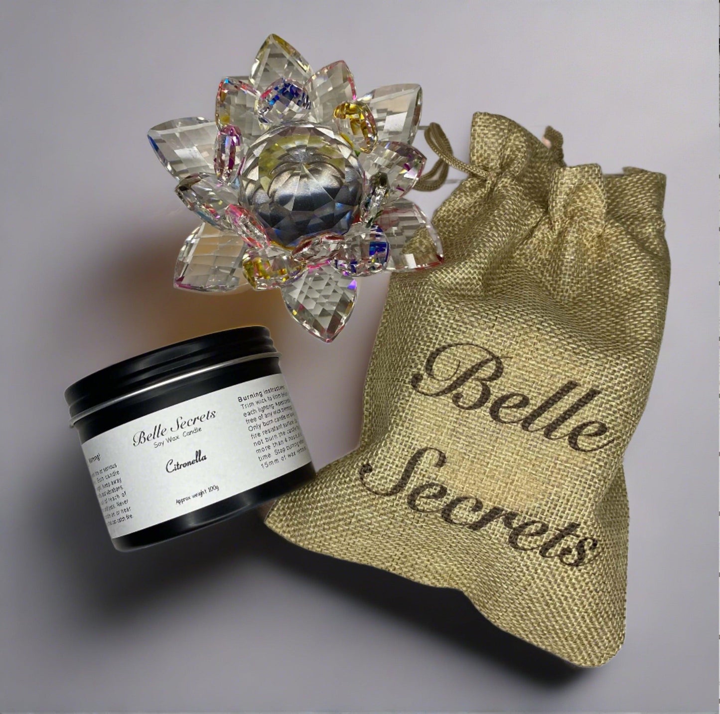 Scented Soy Wax Candle - Citronella - Belle Secrets