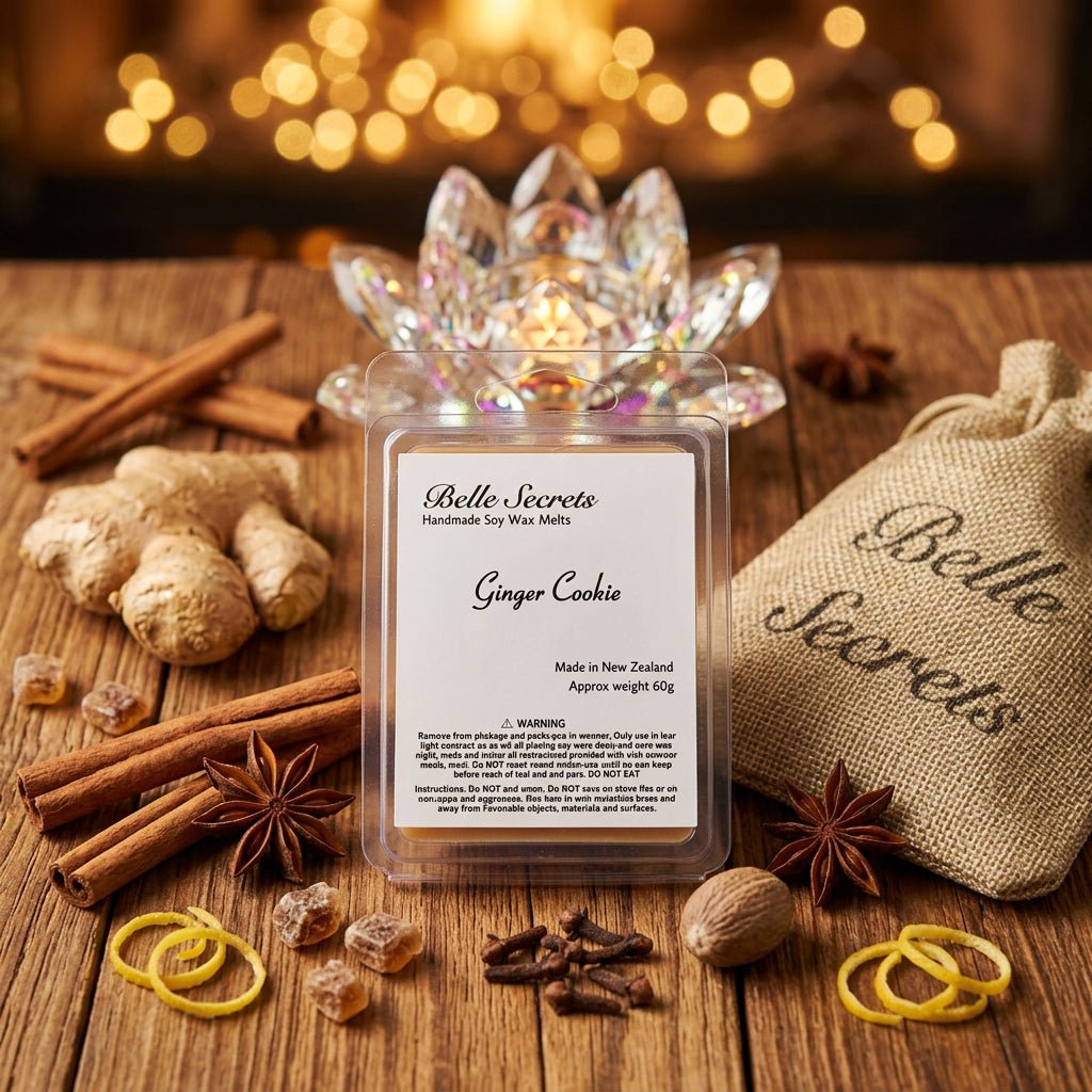 Indulge in the warm, spiced comfort of Ginger Cookie – a cosy fragrance blend that captures the essence of freshly baked treats. Open with sparkling ginger, saffron lace, and bright lemon zest for an inviting top note. The heart develops into rich cinnamon stick, brown sugar, and molasses – evoking the sweet aroma of baking day. Finish with shaved nutmeg, clove bud, and allspice for a sophisticated, lingering warmth.