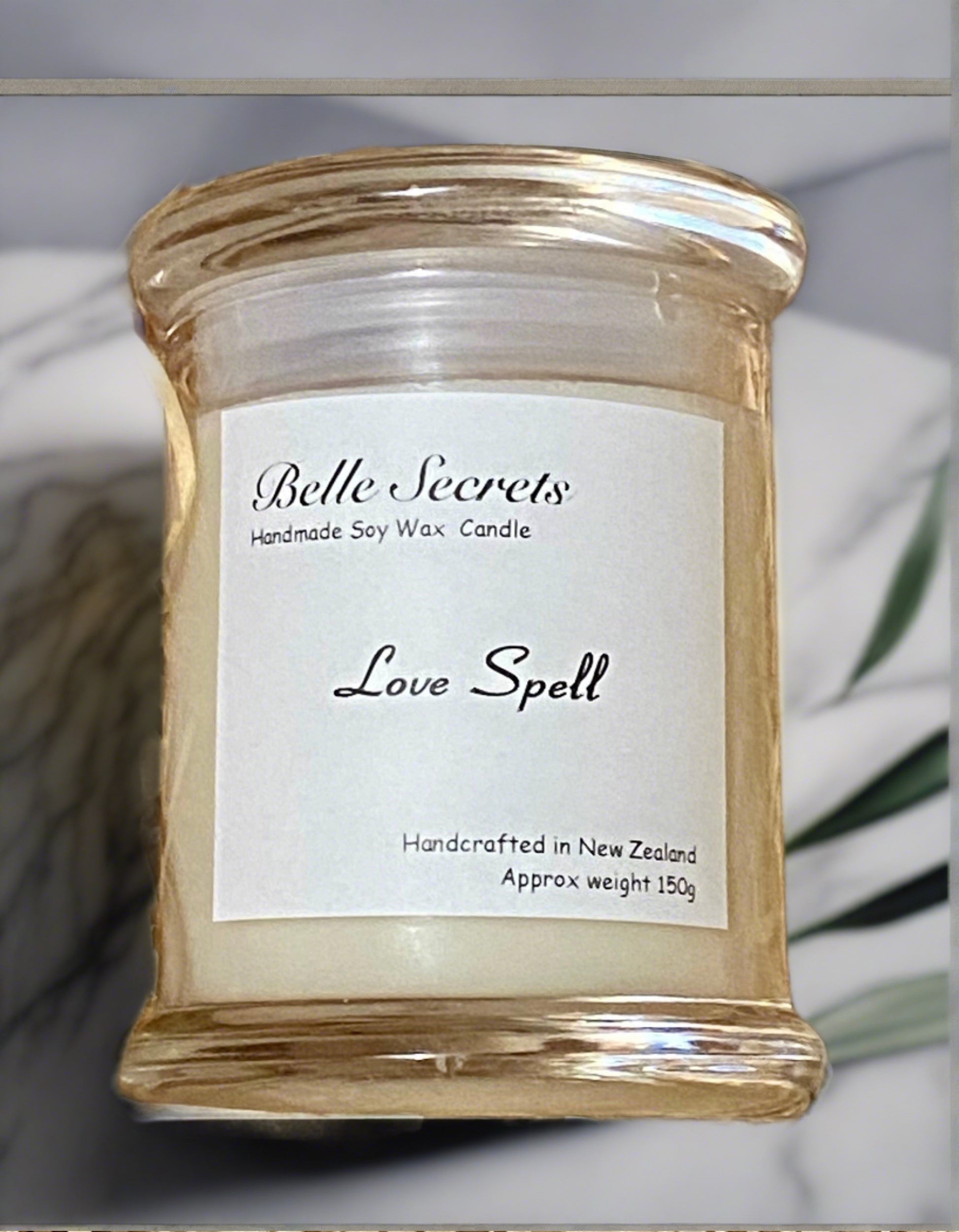 Scented Soy Wax Candle - Love Spell - Belle Secrets- aroma, fragrances-oil, essential, ideal-gift,100%-environment-friendly, natural, dog, cat,cheap, non-toxic, lead-free, zinc-free, relax. calm, birthday, christmas, anniversary, weddings, skin safe, ecosoya, tea-light, candle-nz, light, birthday-candle, glasshouse-candle, container-candle, jar-candle, citronella, glass, wood, cotton, candle-creation, pure-nature, pillar-candle, votives, candle, luxury,best, scented, safe