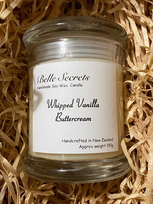 Scented Soy Wax Candle - Whipped Vanilla Buttercream - Belle Secrets