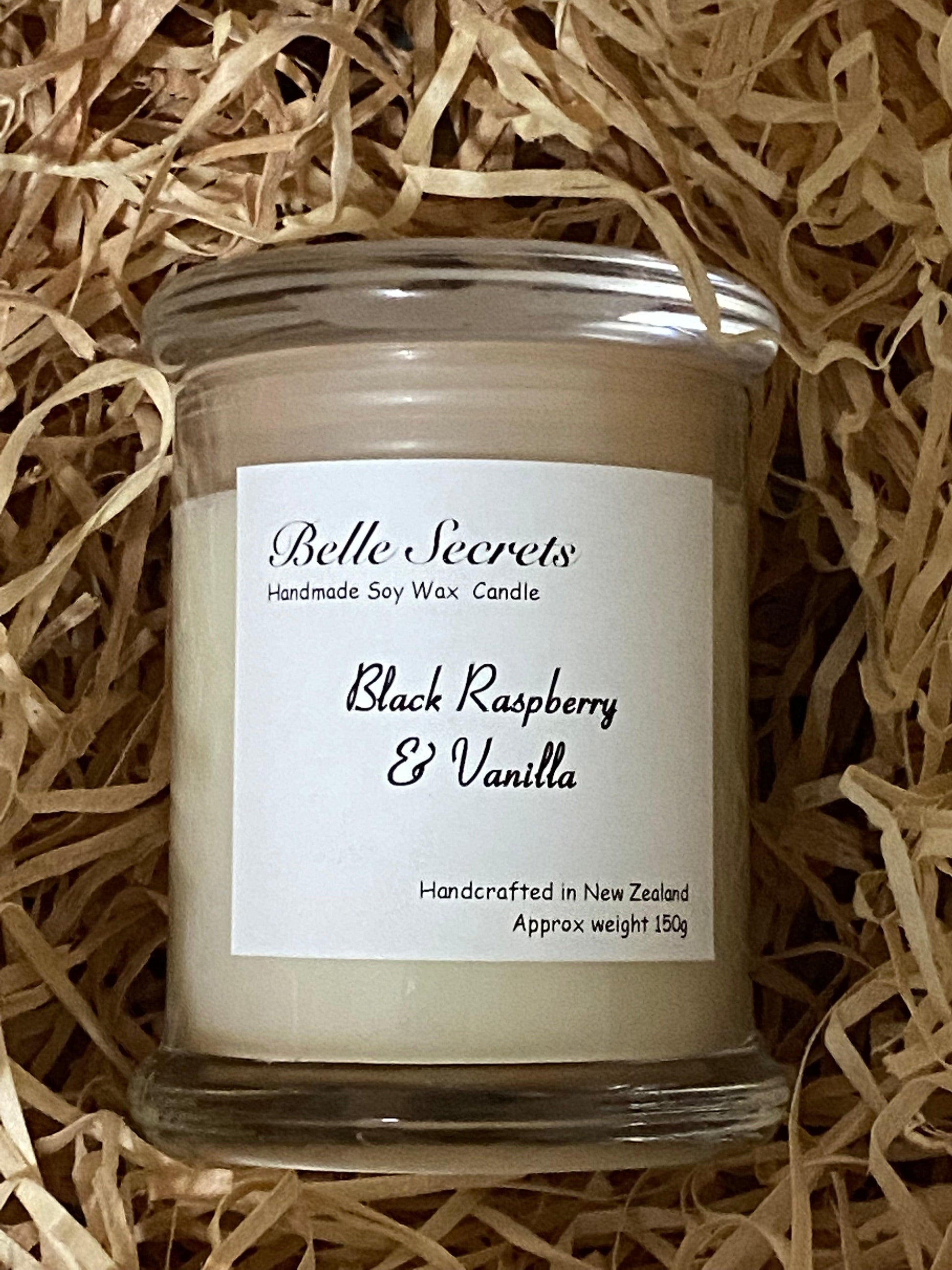 Scented Soy Wax Candles - Black Raspberry and Vanilla - Belle Secrets