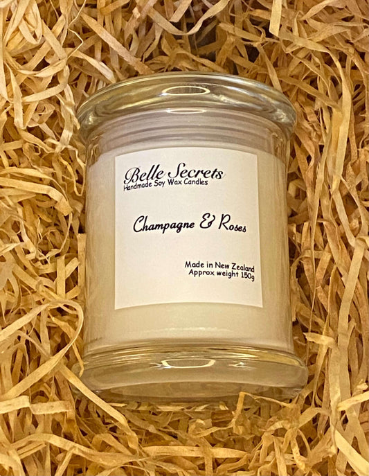 Soy Wax Candles - Champagne and Roses - Belle Secrets