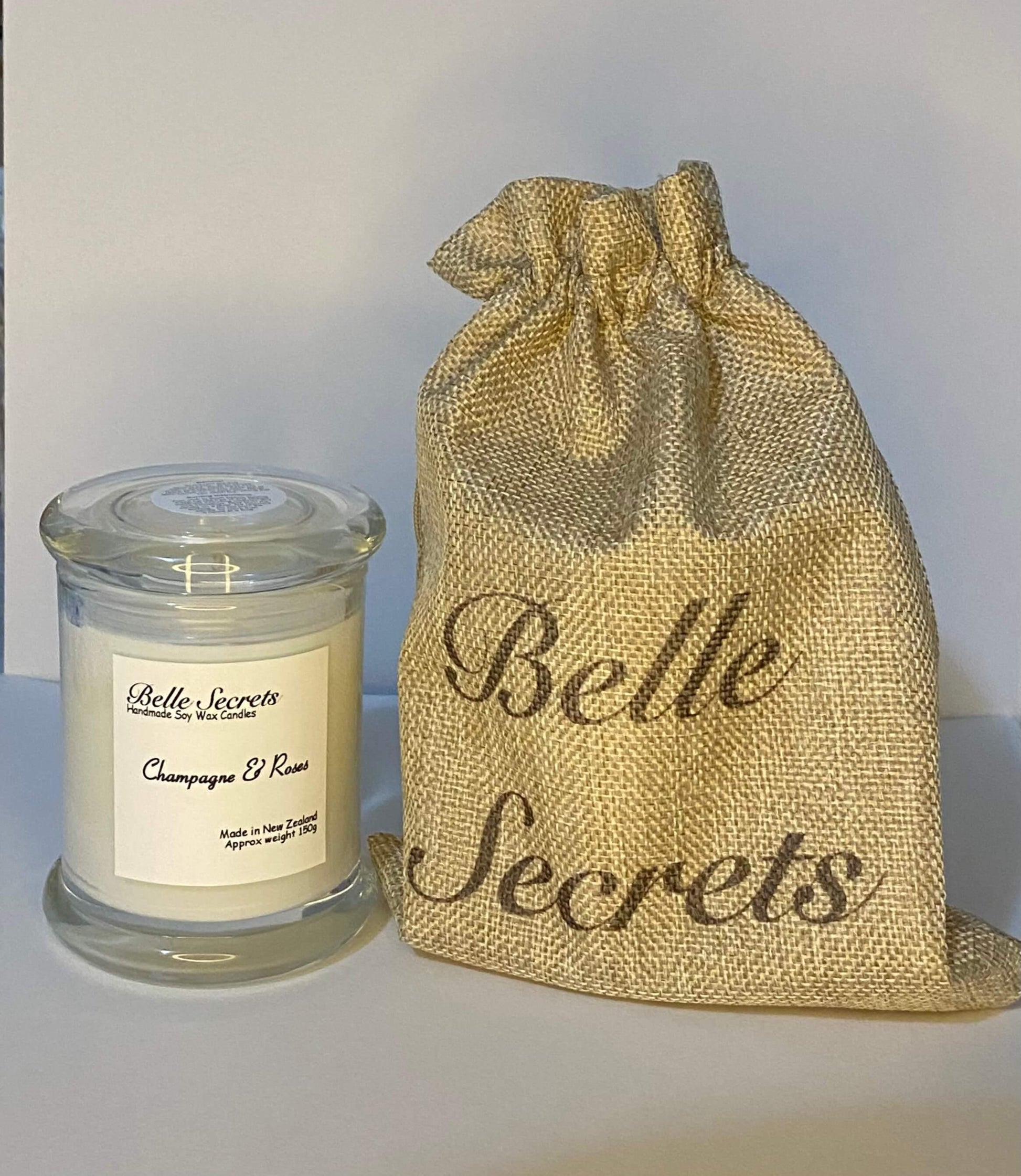 Soy Wax Candles - Champagne and Roses - Belle Secrets