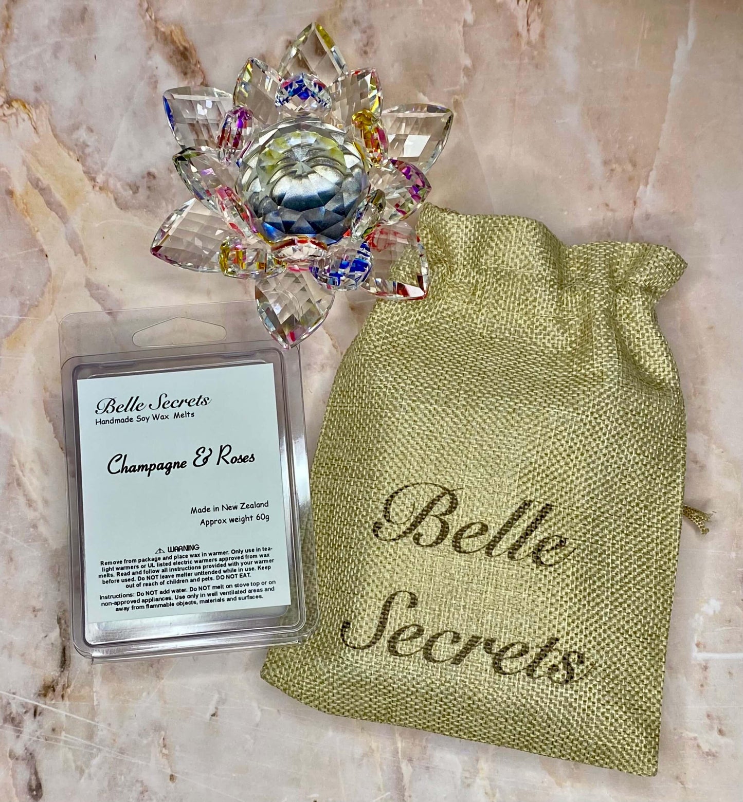 Soy Wax Melts - Champagne and Roses - Belle Secrets