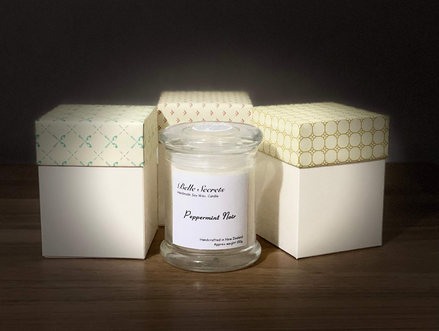 Soy Wax Candles - Peppermint Noir - Belle Secrets