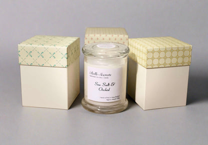 Scented Soy Wax Candle - Sea Salt and Orchid - Belle Secrets