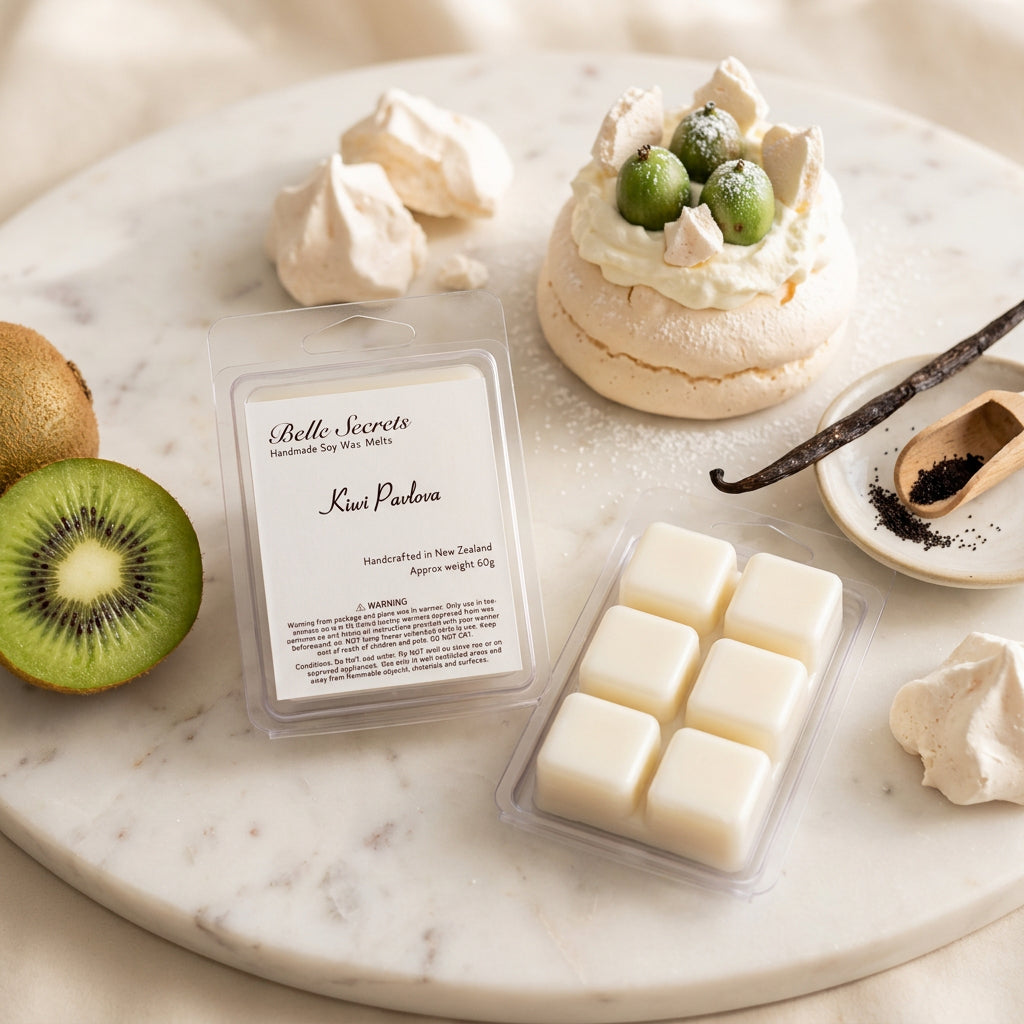 Luxurious soy wax melts in warm cream and vanilla tones, releasing the irresistible aroma of sugary crispy meringue, creamy marshmallow, and vanilla pod. Eco-friendly, paraben-free, and perfect for any standard wax warmer—no flame required.