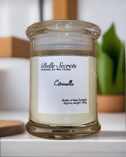 Scented Soy Wax Candle - Citronella - Belle Secrets